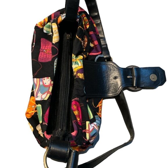 VTG Far Nine Handbag w/ Novelty Print of Ladies Purses Rhinestoned #58J - Picture 8 of 11